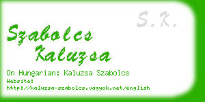 szabolcs kaluzsa business card